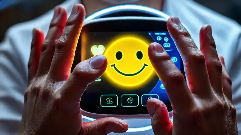 Manos modernas interactúan con una pantalla brillante