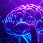 Redes neuronales futuristas irradian energía violeta