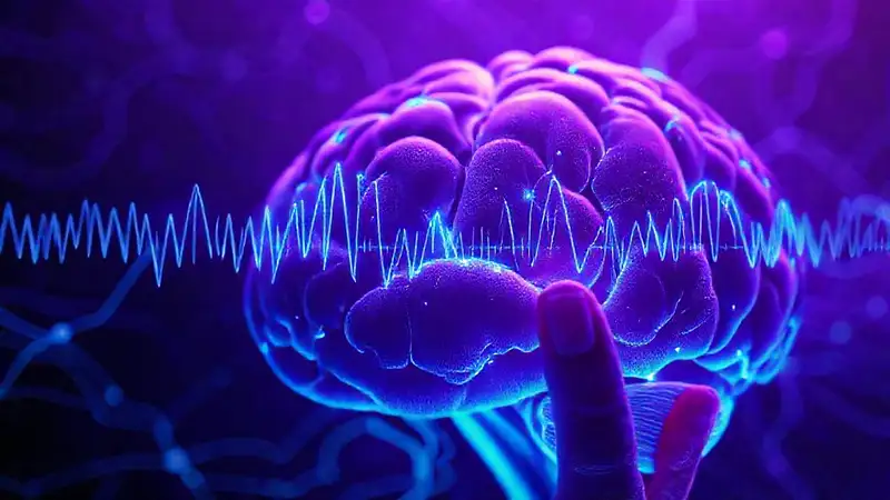 Redes neuronales futuristas irradian energía violeta
