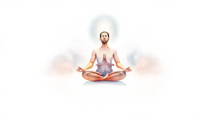 Un meditador sereno irradia energía calmante