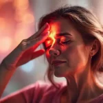 Mujer serena alivia el dolor herbalmente
